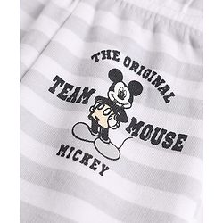 Babyhug Disney 100% Cotton Interlock Knit Trunks with Stripes & Mickey Mouse Print Pack of 2 - White & Peach