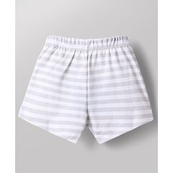 Babyhug Disney 100% Cotton Interlock Knit Trunks with Stripes & Mickey Mouse Print Pack of 2 - White & Peach