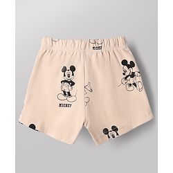 Babyhug Disney 100% Cotton Interlock Knit Trunks with Stripes & Mickey Mouse Print Pack of 2 - White & Peach