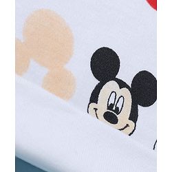 Babyhug Disney 100% Cotton Interlock Knit Cap Mittens & Booties with Mickey Mouse Graphic Print White - Diameter 14.5 cm