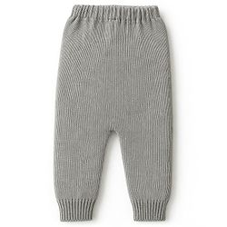 Babyhug Knit Full Sleeves Striped Sweater Set - Light Green & Grey