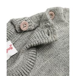 Babyhug Knit Full Sleeves Striped Sweater Set - Light Green & Grey