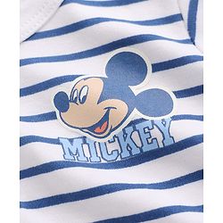 Babyhug Disney 100% Cotton Interlock Knit Full Sleeves Jhablas Mickey Mouse Print Pack of 3 - Blue & White
