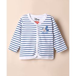Babyhug Disney 100% Cotton Interlock Knit Full Sleeves Jhablas Mickey Mouse Print Pack of 3 - Blue & White