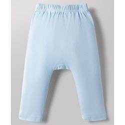 Babyhug Disney 100% Cotton Interlock Knit Full Length Striped Diaper Leggings with Mickey Mouse Graphic Print Pack of 3 - White, Light Blue & Navy Blue