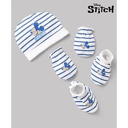 Babyhug Disney Cap Mitten and Booties With Mickey Mouse Graphic in White Cap Diameter - 9.5 cm