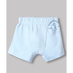 Babyhug Disney 100% Cotton Interlock Knit Trunks With Mickey Mouse Print Pack of 3 - Blue & White