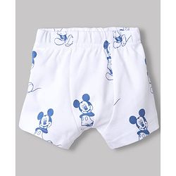 Babyhug Disney 100% Cotton Interlock Knit Trunks With Mickey Mouse Print Pack of 3 - Blue & White