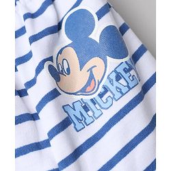 Babyhug Disney 100% Cotton Interlock Knit Trunks With Mickey Mouse Print Pack of 3 - Blue & White