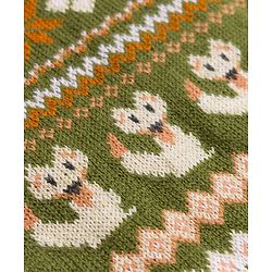 Babyhug  Knit Full Sleeves Sweater Set with Animal Design - Green