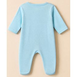 Babyhug Disney 100% Cotton Interlock Knit Full Sleeves Footed Sleepsuit With Mickey Mouse Print Pack Of 2 - Blue