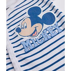 Babyhug Disney 100% Cotton Interlock Knit Full Sleeves Footed Sleepsuit With Mickey Mouse Print Pack Of 2 - Blue