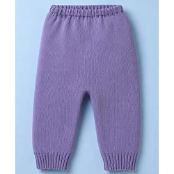 Babyhug Knit A-Line Full Sleeves Sweater Set with Polka Dot Design - Lavender