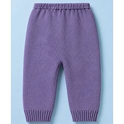 Babyhug Knit A-Line Full Sleeves Sweater Set with Polka Dot Design - Lavender