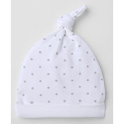 Babyhug Disney 100% Cotton Interlock Knit Pony Cap with Polka Dots & Minnie Mouse Print Pack of 2 White & Pink - Diameter 14 cm