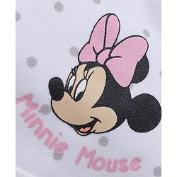 Babyhug Disney 100% Cotton Interlock Knit Pony Cap with Polka Dots & Minnie Mouse Print Pack of 2 White & Pink - Diameter 14 cm