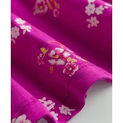 Babyhug Single Jersey Knit Half Sleeves Floral Printed Frock With Bloomer - Purple