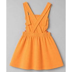 Babyhug Cotton Knit Frocks With Inner Tee with Short Sleeves and Floral Print in Peach for 3-6 Months