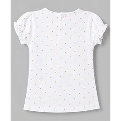 Babyhug Cotton Knit Frocks With Inner Tee with Short Sleeves and Floral Print in Peach for 3-6 Months