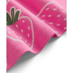 Babyhug Single Jersey Sleeveless Frock With Strawberry Print - Pink