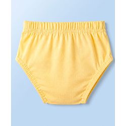 Babyhug 100% Cotton Single Jersey Knit Striped & Bear Printed Antibacterial Briefs Pack of 3 - White Blue & Yellow
