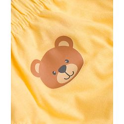 Babyhug 100% Cotton Single Jersey Knit Striped & Bear Printed Antibacterial Briefs Pack of 3 - White Blue & Yellow