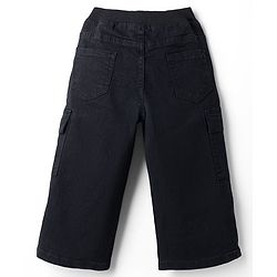 Babyhug Full Length Washed Denim Jeans With Stretch - Black