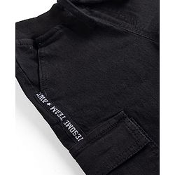Babyhug Full Length Washed Denim Jeans With Stretch - Black