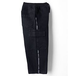 Babyhug Full Length Washed Denim Jeans With Stretch - Black