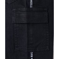 Babyhug Full Length Washed Denim Jeans With Stretch - Black