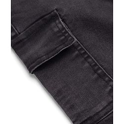 Babyhug Denim Washed Full Length Jeans with Stretch & Pocket - Black