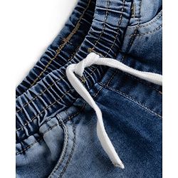 Babyhug Denim Full Length Washed Jeans With Stretch - Light Blue