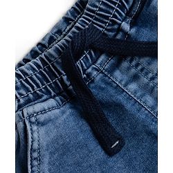 Babyhug Denim Full Length Washed Jeans With Stretch & Cargo Pockets - Blue
