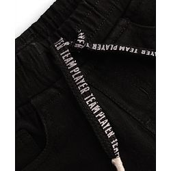 Babyhug Denim Full Length Washed Jeans With Stretch - Black