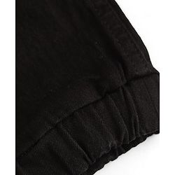 Babyhug Denim Full Length Washed Jeans With Stretch - Black