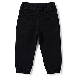 Babyhug Denim Full Length Washed Jeans With Stretch - Black