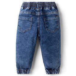 Babyhug Denim Full Length Washed Jeans with Stretch - Blue