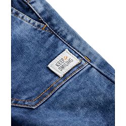 Babyhug Denim Full Length Washed Jeans with Stretch - Blue