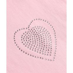 Babyhug 100% Cotton Knit Flutter Sleeves Polo T-Shirt With Hearts Stone Detailing - Pink