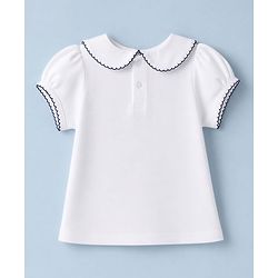 Babyhug 100% Cotton Knit Short Sleeves T-Shirt with Bonjour Print - White