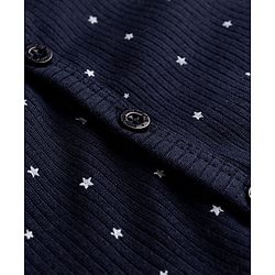Babyhug Knit Full Sleeves Star Printed Thermal Inner Wear Set- Navy