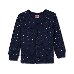 Babyhug Knit Full Sleeves Star Printed Thermal Inner Wear Set- Navy