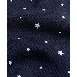 Babyhug Knit Full Sleeves Pullover Star Printed Thermal Inner Wear Set with Vest - Navy