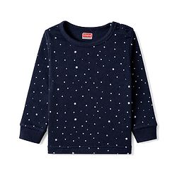 Babyhug Knit Full Sleeves Pullover Star Printed Thermal Inner Wear Set with Vest - Navy