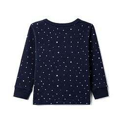 Babyhug Knit Full Sleeves Pullover Star Printed Thermal Inner Wear Set with Vest - Navy