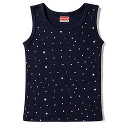 Babyhug Knit Full Sleeves Pullover Star Printed Thermal Inner Wear Set with Vest - Navy