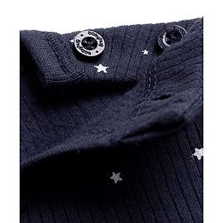 Babyhug Knit Full Sleeves Pullover Star Printed Thermal Inner Wear Set with Vest - Navy