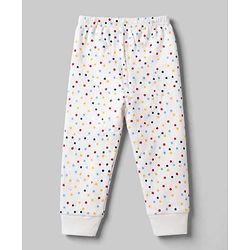 Babyhug Knit Full Sleeves Vest & Pant Thermal Inner Wear with Star Print - Offwhite