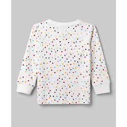 Babyhug Knit Full Sleeves Vest & Pant Thermal Inner Wear with Star Print - Offwhite
