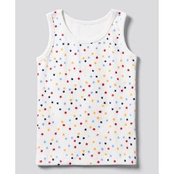 Babyhug Knit Full Sleeves Vests & Pant Thermal Inner Wear with Star Print - Offwhite